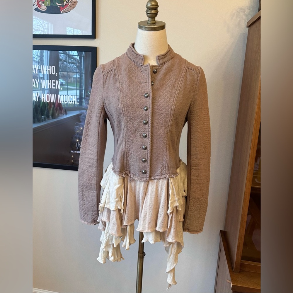 Free People Military Ruffled Jacket Women’s 4